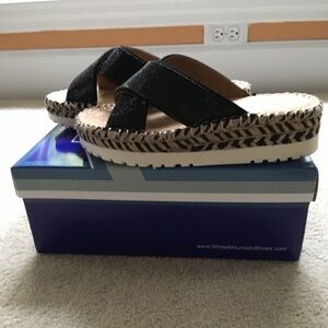 NWT White Mountain black sequins sandals